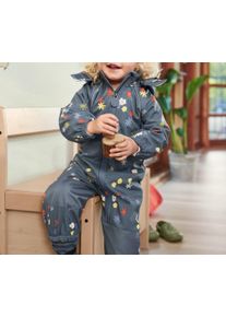 Tchibo - Kleinkind-Softshell-Einteiler - Baby - Gr. 74/80 - dunkelblau/geblümt