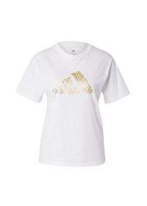 adidas Sportswear Sportshirt 'MET' Damen, gold / weiß, Größe XL