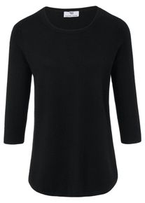 Peter Hahn - Rundhals-Pullover aus Seide und Kaschmir, schwarz, Gr. 48, Seide