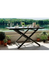 Ambia Garden Loungetisch , Grau , Metall , rechteckig , eckig , 140x40-71x75 cm , h&ouml;henverstellbar , Gartenm&ouml;bel, Balkonm&ouml;bel