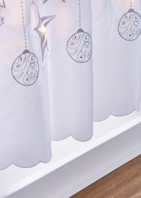 LED Scheibengardine mit weihnachtlichem Druck in weiss, 45x85 cm, bonprix