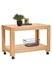 Linea Natura Beistelltisch , Buchefarben , Holz , Kernbuche , massiv , rechteckig , eckig , 45.5x55.5x80 cm , Wohnzimmer, Wohnzimmertische, Beistelltische, Beistelltische Holz