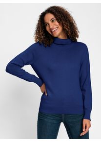WITT Damen Rollkragenpullover aus Feinstrick, royalblau, Gr&ouml;&szlig;e 48, 100% Baumwolle