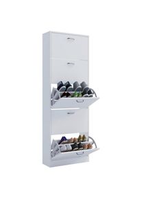 Mid.you Schuhschrank , Weiss , Kunststoff , 59x170x22 cm , Garderobe, Schuhaufbewahrung, Schuhschränke