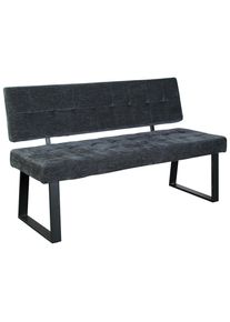 Mid.you Sitzbank , Dunkelgrau , Metall, Textil , 140x85x56 cm , Esszimmer, B&auml;nke, Sitzb&auml;nke