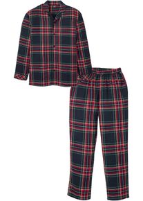 Herren Pyjama aus weichem Flanell mit Knopfleiste in blau, Gr&ouml;sse 44/46 (S), 100% Baumwolle, bonprix