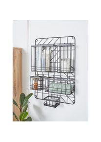 Wandregal &raquo;Loft&laquo; H&auml;ngeregal aus Metall, BxH: 35x50cm, Metallregal im Industrial Style , schwarz , Welltime