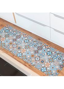 Vinylteppich »Marrakesch« rechteckig 3,5 mm Höhe abwischbar, rutschhemmend, Fliesen oder Beton Design, auch als Läufer , blau , ANDIAMO