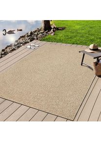 Teppich »Kenzy 6« rechteckig 10 mm Höhe robuster In- und Outdoor Teppich im natürlichen Jute-Look, wetterfest , beige , MERINOS , Obermaterial:...