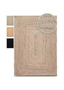 Teppich »Nele Juteteppich Naturfaser« rechteckig 6 mm Höhe geflochtener Wendeteppich aus 100% Jute, quadratisch und als Läufer , grau , carpetfine...