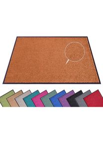 Hanse Home, Hanse Home Fussmatte &raquo;Wash & Clean&laquo; rechteckig 7 mm H&ouml;he Schmutzfangmatte, T&uuml;rmatte, In- und Outdoor, Teppich, L&auml;ufer, waschbar, orange, 