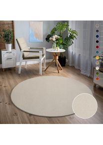 Teppich »Uni« rund 13 mm Höhe robuster Kurzflorteppich, grosse Farbauswahl, Wohnzimmer, alle Räume , beige , Sanat , Obermaterial: 100% Polypropylen