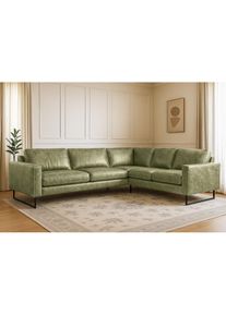 Home Affaire, Home Affaire Ecksofa &raquo;Pinto, XXL, 250/290 cm, langer Schenkel, Ottomane&laquo; Cord, Chenille, Lederoptik, mit Keder, Metallf&uuml;sse, 