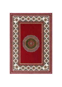 Teppich »Shari, Made in Belgium« rechteckig 7 mm Höhe Orient-Optik, mit Bordüre, Teppich, Kurzflor, Weich, Pflegeleicht , rot , my home ,...