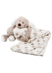 My Baby Lou Schmusedecke , Weiss, Taupe , Stern , 90x75 cm , pflegeleicht , Schlafen, Kuscheln & Schlafen, Schmusedecken
