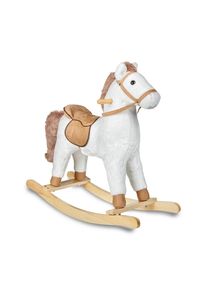 My Baby Lou Schaukelpferd , Weiss, Hellbraun , Holz, Metall, Textil , Pappel , vollmassiv , 30x64x74 cm , unisex , RoHS, AZO-frei, EN 71 , Haltegriffe, Ger&auml;uscheffekte , Spielzeug, Kinderfahrzeuge, Sonstige Kinderfahrzeuge