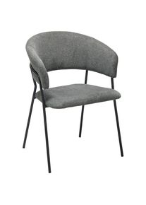 Mid.you Armlehnstuhl , Grau, Schwarz , Metall, Textil , Rundrohr , 57x77x58 cm , inklusive Armlehnen , Esszimmer, Esszimmerserien