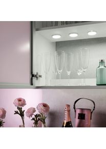 Leuchten Direkt THEO Unterbauleuchten 3er Set LED Silber, 3-flammig