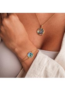 Holzkern Armbänder Damen Gold und Abalone