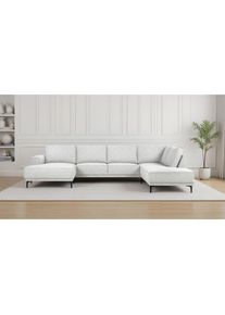 Goodproduct, GOODproduct Wohnlandschaft &raquo;XXL Sofa Oland, Struktur, Flachgewebe, Luxus-Microfaser, Boucle&laquo; U-Form, 345 cm, Wellenunterfederung, Skandi-