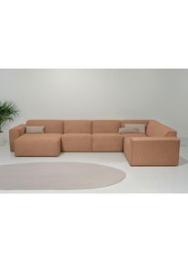 Goodproduct, GOODproduct Wohnlandschaft &raquo;Clayton&laquo; in einem trendigen Cord-Bezug, verschiedene Kombinationen verf&uuml;gbar, light braun, 100% Polyester, B/