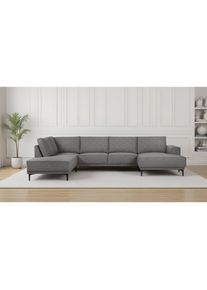 Goodproduct, GOODproduct Wohnlandschaft &raquo;XXL Sofa Oland, Struktur, Flachgewebe, Luxus-Microfaser, Boucle&laquo; U-Form, 345 cm, Wellenunterfederung, Skandi-