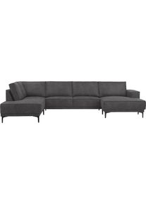 Goodproduct, GOODproduct Wohnlandschaft &raquo;XXL Sofa Oland, Struktur, Flachgewebe, Luxus-Microfaser, Boucle&laquo; U-Form, 345 cm, Wellenunterfederung, Skandi-