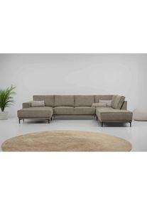 Goodproduct, GOODproduct Wohnlandschaft &raquo;XXL Sofa Oland, Struktur, Flachgewebe, Luxus-Microfaser, Boucle&laquo; U-Form, 345 cm, Wellenunterfederung, Skandi-