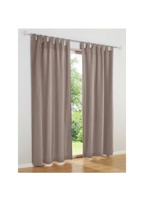 HEINE HOME, HEINE HOME Vorhang Schlaufen 2 Stk. tlg., taupe, Polyester, Schlaufenaufh&auml;ngung