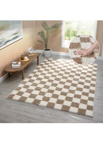 Goodproduct, GOODproduct Hochflor-Teppich &raquo;Kiiki, Karo-Muster&laquo; rechteckig 30 mm H&ouml;he Kariert, auff&auml;lliges Schachbrettmuster, Wohnzimmer, Schlafzimmer,