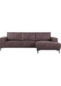 Ecksofa »Polsterecke Oland, Struktur, Flachgewebe, Luxus-Microfaser, Boucle« L-Form, 280 cm, Wellenunterfederung, Skandi-Design, Metallfüsse ,...