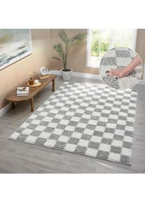 Hochflor-Teppich »Kiiki, Karo-Muster« rechteckig 30 mm Höhe Kariert, auffälliges Schachbrettmuster, Wohnzimmer, Schlafzimmer , GOODproduct ,...