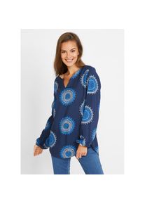 bonprix , Damen , Tunika »Tunikabluse aus softer Viskose« Tunikabluse aus softer Viskose , blau , Tunika mit figurumspielender Passform für...