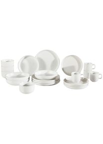 Novel Kombiservice , Weiss , Keramik , 20-teilig , 240 ml,240 ml,430 ml , Lfgb , robust , Geschirr, Geschirr-Sets, Kombiservice