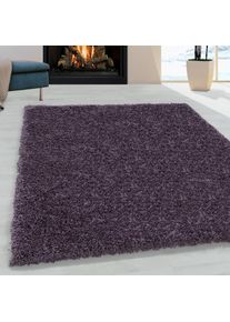 Ayyildiz Teppiche, Hochflor-Teppich &raquo;SYDNEY 3000&laquo; rechteckig 30 mm H&ouml;he Shaggy, Langflor, uni, auch in rund, Wohnzimmer, violett, Polypropylen (PP), 