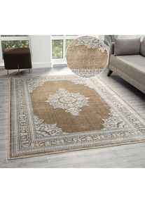 Teppich »Banli« rechteckig 9 mm Höhe dezenter Glanz, Schrumpf-Garn-Effekt, Vintage-Look, Orient-Optik , beige , GOODproduct , Obermaterial: 60%...