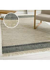 Teppich »Bennii« rechteckig 4 mm Höhe 80% Jute, handgewebt, mit Fransen, Wohnzimmer, Naturfaser , beige , GOODproduct , Obermaterial: 80% Jute, 20%...