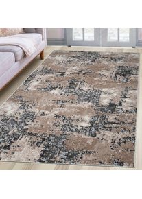 Goodproduct, GOODproduct Teppich &raquo;Janory, Marmor-Optik&laquo; rechteckig 9 mm H&ouml;he mit besonders weichem Flor, Kurzflor, modernes Design, braun, Kunstfaser,