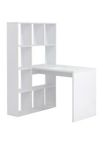 Mid.you Schreibtischkombination , Weiss , Holzwerkstoff , 9 Fächer , 110x149x94 cm , Stauraum , Büromöbel, Schreibtische, Schreibtischkombination