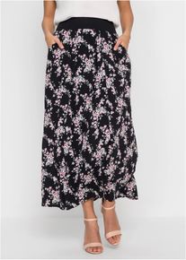 Viskose Maxirock in schwarz, Gr&ouml;sse 46, bonprix