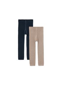 Tchibo - 2 leggings en maille - taille: 122/128 - marron/bleu