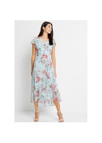 bonprix, Unisex, bonprix Chiffonkleid Chiffonkleid, hellblau gebl&uuml;mt, 52, N-Gr, Chiffonkleid f&uuml;r einen eleganten Auftritt