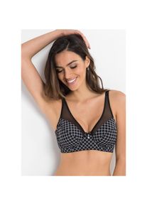 bonprix, Unisex, bonprix Minimizer-BH &raquo;Minimizer-BH mit Mesh&laquo; Minimizer-BH mit Mesh, schwarz, wei&szlig; bedruckt, 95, Cup D, Minimizer-BH sorgt f&uuml;r eine 