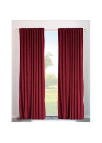 Vorhang »Velvet uni« Multifunktionsband 2 Stk. tlg. Samt, 2-er Set, Vorhang, edel, einfarbig , rot , my home , Obermaterial: 100% Polyester