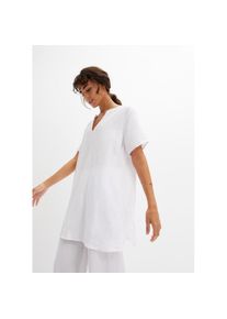 bonprix , Damen , Longtunika Musselin Long-Tunika aus reiner Baumwolle , weiss , Longtunika aus Musselin für ein angenehmes Tragegefühl