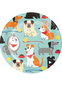 8 piatti di carta dog party 18 cm