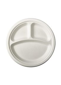 Papstar 50 piatti di canna da zucchero Tosca 3 divisi 23 cm