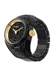 Fossil Ring Damen, gold / schwarz, Größe One Size