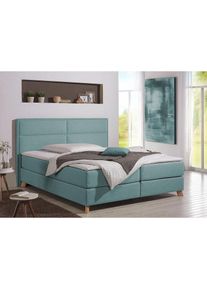 Boxspringbett »Caria« in 5 Breiten, 3 Matratzen-Ausführungen, 2 Härtegraden, Topper , blau , Home Affaire