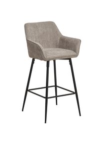 Mid.you Barhocker , Schwarz, Taupe , Holz, Metall, Textil , Pappel , Sperrholz , Rundrohr , 57x105x57 cm , Bsci , inklusive Armlehnen , Esszimmer, Barm&ouml;bel, Barhocker